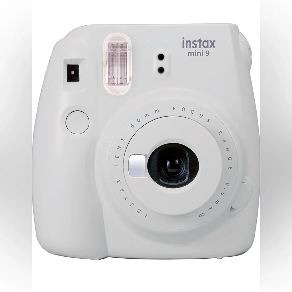 FUJiFILM Instax Mini 9 Instant Camera - Smokey White with Leather Case